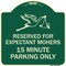 Signmission Reserved for Expectant Mothers 15 Minute Parking Heavy-Gauge Alum Sign, 18" L, 18" H, G-1818-23200 A-DES-G-1818-23200 - alternate 1